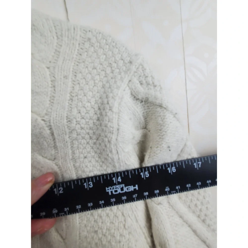 Abercrombie & Fitch Men Medium Cable Knit Sweater Cream Off-White Grunge Hipster